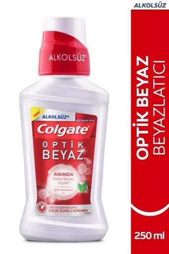 Colgate Optic White Alkolsüz Nane Aromalı 250 ml Ağız Gargarası