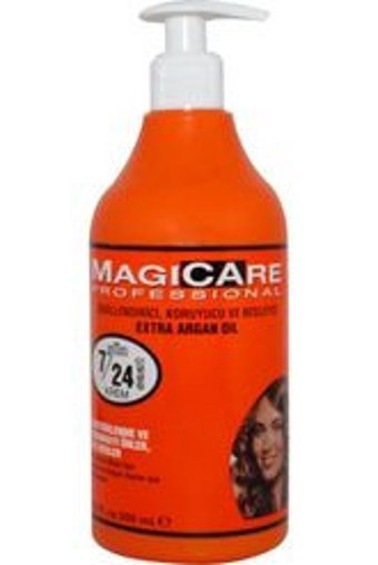 Magicare Argan Yağlı Silikonsuz Sülfatsız Besleyici Tuzsuz Keratinli Boyalı Saçlar Dalgalı Saçlar İçin Durulanmayan Kadın Saç Kremi 500 ml