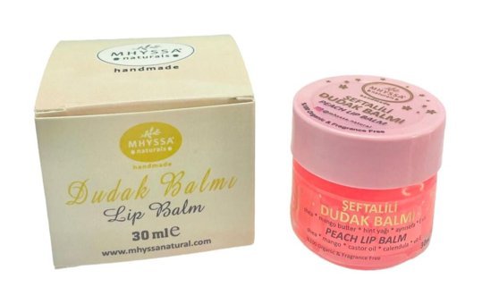 Mhyssa Naturals Doğal Şeftalili Yetişkin Dudak Nemlendirici Balm 30 gr