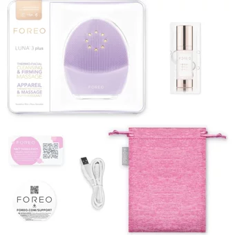 Foreo Luna 3 Plus Hassas Ciltler İçin 1 Başlıklı Fırçalı Silikon Şarjlı Titreşimli Yüz Temizleme Cihazı Lila