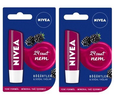 Nivea Böğürtlenli Yetişkin Dudak Nemlendirici Krem 2x4.8 gr