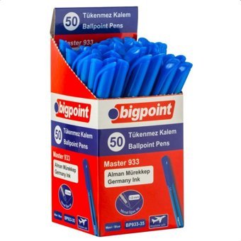 Bigpoint Master Plastik 1 mm Mavi 50'li Tükenmez Kalem