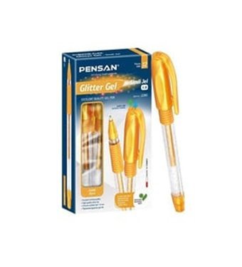 Pensan Plastik 1 mm Simli Sarı 60'lı Tükenmez Kalem