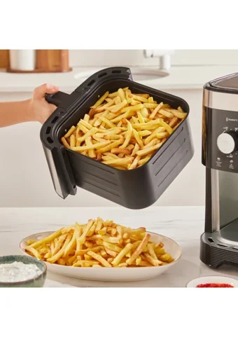 Karaca Gourmet XXXL Airfryer 9 lt Tek Hazneli Sıcak Hava Fritözü İnox