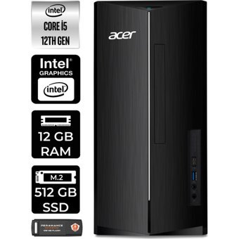 Acer Aspire TC1760 DTBHUEM005P307 Dahili Intel UHD Graphics Intel Core i5 12400 12 GB Ram 512 GB SSD Tower FreeDos Masaüstü Bilgisayar + PER4 BELLEK