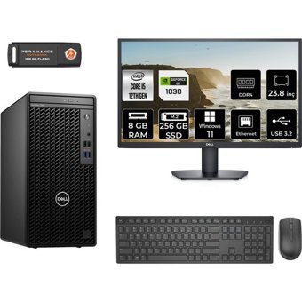 Dell OptiPlex 3000MT N010O3000MTACMNT3401 Harici GeForce GT 1030 Intel Core i5 12500 8 GB Ram 256 GB SSD Tower Windows 11 Pro 23.8 inç Monitörlü Masaüstü Bilgisayar + PER4 BELLEK