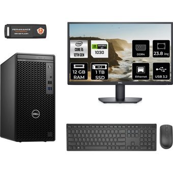 Dell OptiPlex 3000MT N010O3000MTACMNT3308 Harici GeForce GT 1030 Intel Core i5 12500 12 GB Ram 1 TB SSD Tower FreeDos 23.8 inç Monitörlü Masaüstü Bilgisayar + PER4 BELLEK