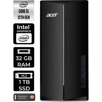 Acer Aspire TC1760 DTBHUEM005P428 Dahili Intel UHD Graphics Intel Core i5 12400 32 GB Ram 1 TB SSD Tower Windows 11 Pro Masaüstü Bilgisayar + PER4 BELLEK