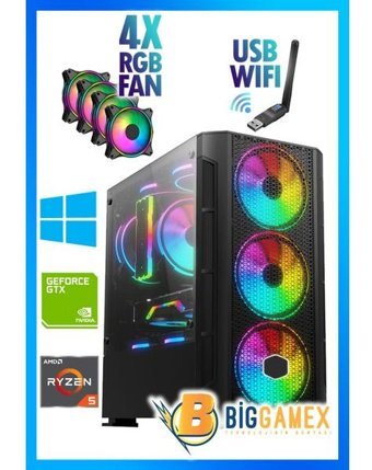 Biggamex RTX18 Harici GeForce RTX 3050 AMD Ryzen 5 5500 16 GB Ram 1 TB SSD Tower FreeDos Masaüstü Bilgisayar