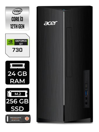 Acer Aspire DT.BHUEM.004 Harici GeForce GT 730 4 GB Intel Core i3 12100 24 GB Ram 256 GB SSD Tower Windows 11 Home Masaüstü Bilgisayar + PER4 BELLEK