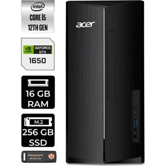 Acer Aspire TC1760 DTBHUEM005P361 Harici GeForce GTX 1650 Intel Core i5 12400 16 GB Ram 256 GB SSD Tower Windows 11 Home Masaüstü Bilgisayar + PER4 BELLEK