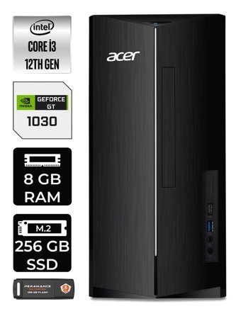 Acer Aspire DT.BHUEM.004 Harici GeForce GT 1030 Intel Core i3 12100 8 GB Ram 256 GB SSD Tower FreeDos Masaüstü Bilgisayar + PER4 BELLEK