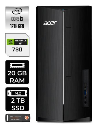 Acer Aspire DT.BHUEM.004 Harici GeForce GT 730 4 GB Intel Core i3 12100 20 GB Ram 2 TB SSD Tower FreeDos Masaüstü Bilgisayar + PER4 BELLEK