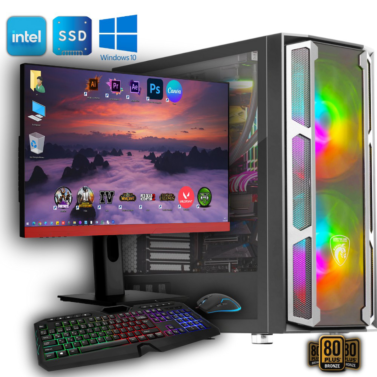 Avantron GMX6544 Harici GeForce RTX 4060 Ti Intel Core i9 11900K 32 GB Ram DDR4 1 TB SSD Tower FreeDos 27 inç Monitörlü Masaüstü Bilgisayar