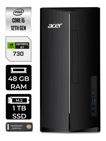 Acer Aspire DT.BHUEM.005 Harici GeForce GT 730 4 GB Intel Core i5 12400 48 GB Ram 1 TB SSD Tower Windows 11 Home Masaüstü Bilgisayar + PER4 BELLEK