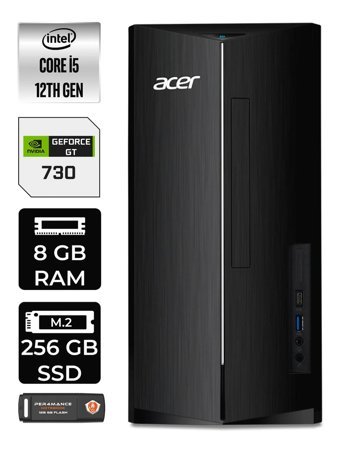 Acer Aspire DT.BHUEM.005 Harici GeForce GT 730 4 GB Intel Core i5 12400 8 GB Ram 256 GB SSD Tower Windows 11 Home Masaüstü Bilgisayar + PER4 BELLEK