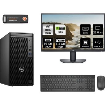 Dell OptiPlex 3000MT N010O3000MTACMNT4332 Harici GeForce GTX 1650 Intel Core i5 12500 36 GB Ram 512 GB SSD Tower FreeDos 23.8 inç Monitörlü Masaüstü Bilgisayar + PER4 BELLEK