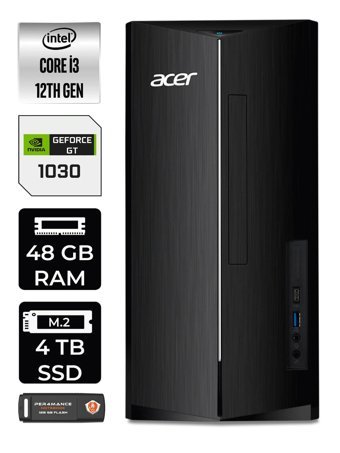 Acer Aspire DT.BHUEM.004 Harici GeForce GT 1030 Intel Core i3 12100 48 GB Ram 4 TB SSD Tower Windows 11 Home Masaüstü Bilgisayar + PER4 BELLEK