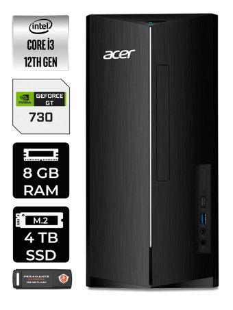 Acer Aspire DT.BHUEM.004 Harici GeForce GT 730 4 GB Intel Core i3 12100 8 GB Ram 4 TB SSD Tower Windows 11 Home Masaüstü Bilgisayar + PER4 BELLEK