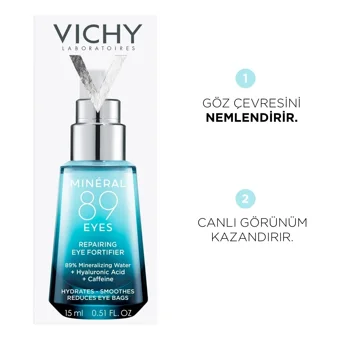 Vichy K 1803 Mineral 89 Tüm Ciltler için Göz Çevresi Jel Pompalı 15 ml