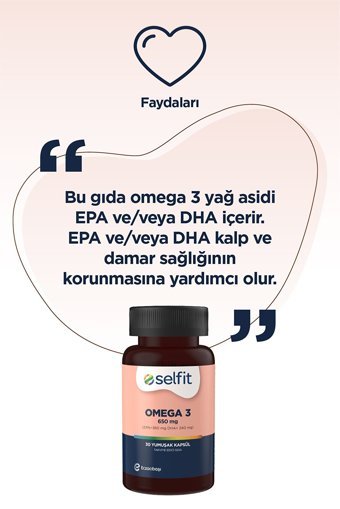 Selfit Omega 3 Kapsül 650 mg 30 Adet