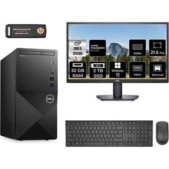 Dell Vostro 3020 N2050VDT3020MTUMNT1379 Harici Radeon RX 550 Intel Core i5 13400 32 GB Ram 2 TB SSD Tower Windows 11 Home 21.5 inç Monitörlü Masaüstü Bilgisayar + PER4 BELLEK