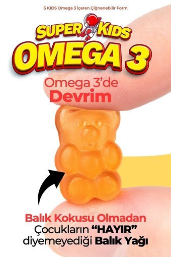 Superkids Gummy Çiğnenebilir Omega 3 Tablet 120 Adet