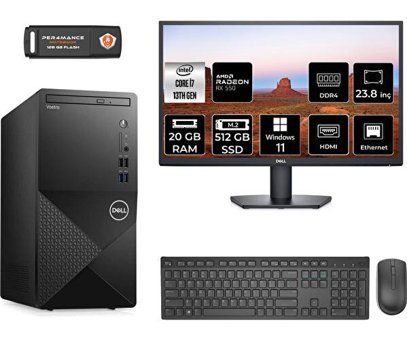 Dell Vostro 3020 N2062VDT3020MTUMNT1417 Harici Radeon RX 550 Intel Core i7 13700 20 GB Ram 512 GB SSD Tower Windows 11 Pro 23.8 inç Monitörlü Masaüstü Bilgisayar + PER4 BELLEK