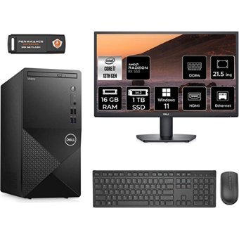 Dell Vostro 3020 N2062VDT3020MTUMNT1413 Harici Radeon RX 550 Intel Core i7 13700 16 GB Ram 1 TB SSD Tower Windows 11 Pro 21.5 inç Monitörlü Masaüstü Bilgisayar + PER4 BELLEK