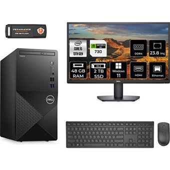 Dell Vostro 3020 N2054VDT3020MTUMNT2394 Harici GeForce GT 730 4 GB Intel Core i5 13400 48 GB Ram 2 TB SSD Tower Windows 11 Home 23.8 inç Monitörlü Masaüstü Bilgisayar + PER4 BELLEK