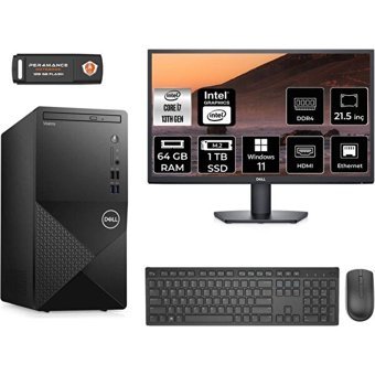 Dell Vostro 3020 N2062VDT3020MTUMNT398 Dahili Intel UHD Graphics Intel Core i7 13700 64 GB Ram 1 TB SSD Tower Windows 11 Home 21.5 inç Monitörlü Masaüstü Bilgisayar + PER4 BELLEK