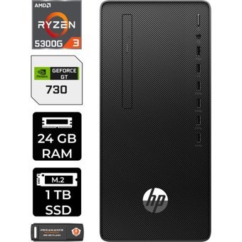 HP 295 G9 6D391EAP423 Harici GeForce GT 730 4 GB AMD Ryzen 3 5300G 24 GB Ram 1 TB SSD Tower Windows 11 Pro Masaüstü Bilgisayar + PER4 BELLEK