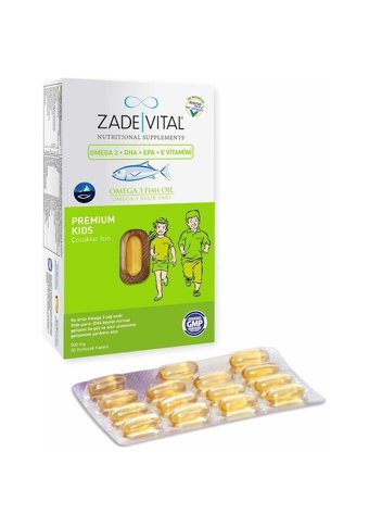 Zade Vital Premium Kids Omega 3 Balık Yağı Kapsül 500 mg 30 Adet