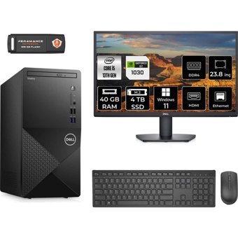 Dell Vostro 3020 N2046VDT3020MTUMNT3390 Harici GeForce GT 1030 Intel Core i5 13400 40 GB Ram 4 TB SSD Tower Windows 11 Home 23.8 inç Monitörlü Masaüstü Bilgisayar + PER4 BELLEK