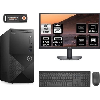 Dell Vostro 3020 N2062VDT3020MTUMNT301 Dahili Intel UHD Graphics Intel Core i7 13700 8 GB Ram 256 GB SSD Tower FreeDos 21.5 inç Monitörlü Masaüstü Bilgisayar + PER4 BELLEK