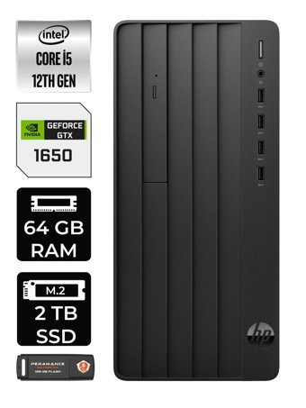 HP Pro Tower 290 G9 6D3A5EA Harici GeForce GTX 1650 Intel Core i5 12500 64 GB Ram 2 TB SSD Tower Windows 11 Home Masaüstü Bilgisayar + PER4 BELLEK