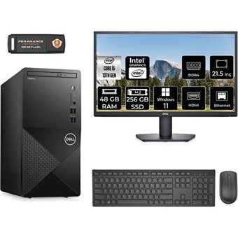 Dell Vostro 3020 N2046VDT3020MTUMNT391 Dahili Intel UHD Graphics 730 Intel Core i5 13400 48 GB Ram 256 GB SSD Tower Windows 11 Home 21.5 inç Monitörlü Masaüstü Bilgisayar + PER4 BELLEK