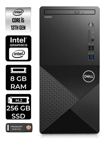 Dell Vostro 3020 N2050VDT3020MT Dahili Intel UHD Graphics 730 Intel Core i5 13400 8 GB Ram 256 GB SSD Tower Windows 11 Home Masaüstü Bilgisayar + PER4 BELLEK