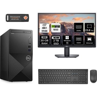 Dell Vostro 3910MT N7600VDT3910MNT4419 Harici GeForce GTX 1650 Intel Core i7 12700 20 GB Ram 2 TB SSD Tower Windows 11 Pro 23.8 inç Monitörlü Masaüstü Bilgisayar + PER4 BELLEK