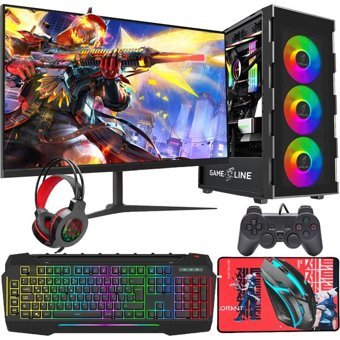 Gameline FR23 Harici GeForce RTX 4060 AMD Ryzen 5 5500 16 GB Ram DDR4 1 TB SSD Tower FreeDos 24 inç Monitörlü Masaüstü Bilgisayar