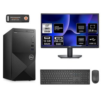 Dell Vostro 3910MT N7519VDT3910 Harici Radeon RX 550 Intel Core i5 12400 12 GB Ram 256 GB SSD Tower FreeDos 23.8 inç Monitörlü Masaüstü Bilgisayar