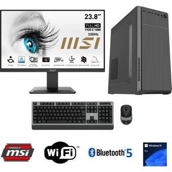 Go Gamer GP461D Harici GeForce GTX 1650 AMD Ryzen 5 5600 16 GB Ram 1 TB HDD + 1 TB SSD Tower Windows 11 Pro 23.8 inç Monitörlü Masaüstü Bilgisayar