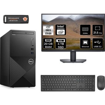 Dell Vostro 3910MT N7519VDT3910MNT320 Dahili Intel UHD Graphics Intel Core i5 12400 20 GB Ram 4 TB SSD Tower FreeDos 21.5 inç Monitörlü Masaüstü Bilgisayar + PER4 BELLEK