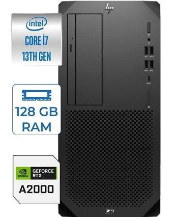 HP WS Z2 G9 88T1N3EA33 Harici GeForce RTX A2000 Intel Core i7 14700K 128 GB Ram DDR5 1 TB HDD + 512 GB SSD Tower Windows 11 Pro Masaüstü Bilgisayar