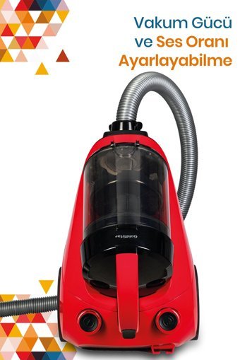 Goldstar Cyclone 850 W Hepa Filtreli 2.5 lt Kapasiteli Toz Torbasız Süpürge Kırmızı