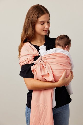 Pure Carrier Ring Sling 16 kg Kapasiteli Her Yöne Yenidoğan Kanguru Pembe