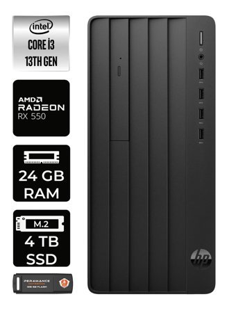 HP Pro Tower 290 G9 8T2X0ES Harici Radeon RX 550 Intel Core i3 13100 24 GB Ram 4 TB SSD Tower Windows 11 Pro Masaüstü Bilgisayar + PER4 BELLEK