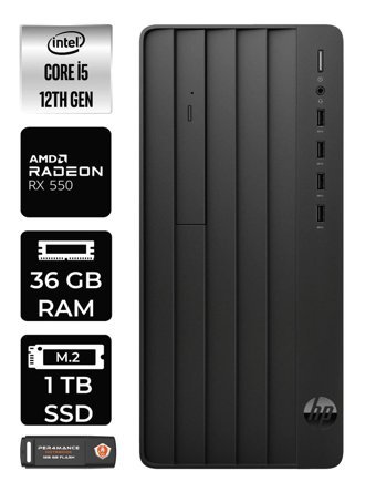 HP Pro Tower 290 G9 6D3A5EA Harici Radeon RX 550 Intel Core i5 12500 36 GB Ram 1 TB SSD Tower Windows 11 Pro Masaüstü Bilgisayar + PER4 BELLEK