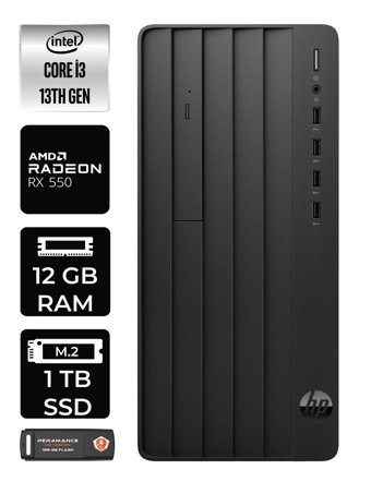 HP Pro Tower 290 G9 8T2X0ES Harici Radeon RX 550 Intel Core i3 13100 12 GB Ram 1 TB SSD Tower Windows 11 Home Masaüstü Bilgisayar + PER4 BELLEK