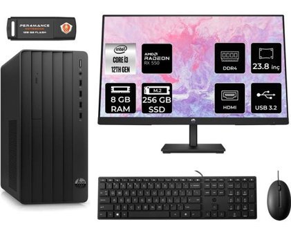 HP Pro Tower 290 G9 6D3A1EAMNT1301 Harici Radeon RX 550 Intel Core i3 12100 8 GB Ram 256 GB SSD Tower FreeDos 23.8 inç Monitörlü Masaüstü Bilgisayar + PER4 BELLEK